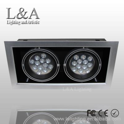 China 2013 Modern Led Casting Grill Light 2*12W Sand Enterprise Silver Lamp for sale