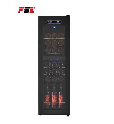 China Car 80L Wine Zone Dual Zone Compressor Wine Cooler Free Standing Fridge 28 Bottles for sale