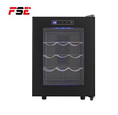 China Car Hotel Cooling Device 33L Black Wine Cooler Fridge Refrigerators Thermoelectric Wine Bottle Cooler for sale