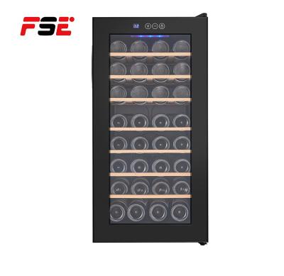 China Black Hotel 18 Bottle Zone Small Wine Refrierator 46L Single Door Glass Wine Cooler Cellar for sale