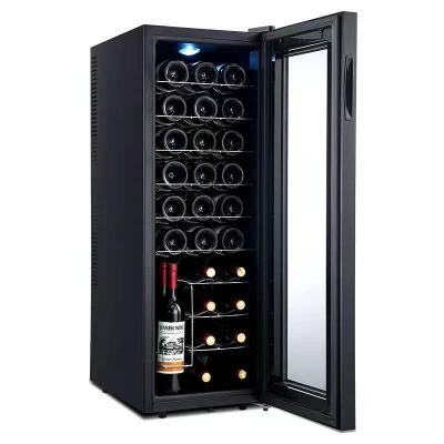 China Hotel Black Wine Cooler 30 Bottle 76L Electronic Wine Cooler Single-zone Wine Cooler for sale