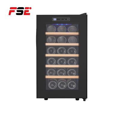 China 46L Hotel Small Thermoelectric Wine Fridge Single Zone Cooler Wine Fridge With Wooden Rack for sale