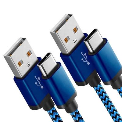 China MP3/MP4 Player Fast Charging Data Transferring 3A 2.4A Nylon Braided USB To Type C Cable for sale