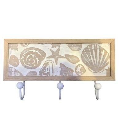 China Wholesale Sustainable Sea Design Kitchen Hanging Decorative Storage Wall Mount Small Wooden Hangers Hook for sale