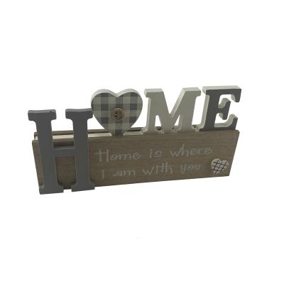 China Wholesale Natural Europe Cutout 3D Home/Office Decor Love Table Opens Small Gift Wooden Words Letters Stand for sale