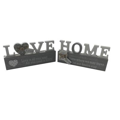 China Custom Antique Rustic 3D Europe Cutout Home / Office Love Decor Crafts Small Gift Wooden Words Letters Stand for sale