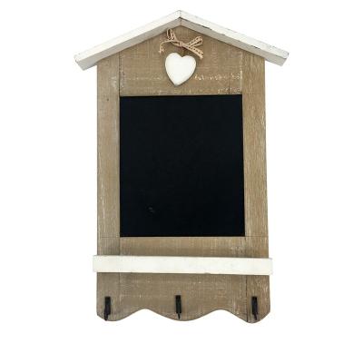 China Rustic Decoration School Office Wall Small Kids Hanging Note Wooden Blackboard Framed Blackboard With Hooks for sale