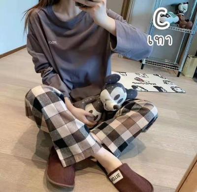 China 2022 Korean new milk silk sleeve QUICK DRY long pants milk silk lady winter pajamas women's two-piece set autumn winter pajamas for sale