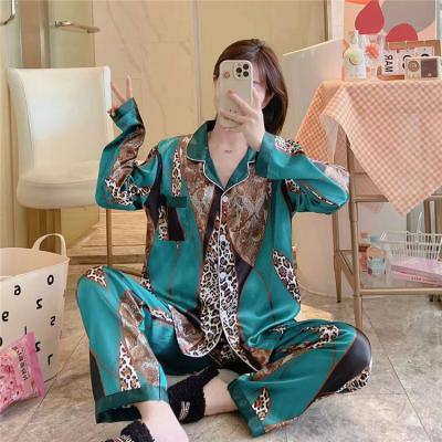 China 2022 New Spring/Summer/Autumn QUICK DRY pajamas women's satin pajamas set long sleeve silk pajama pants suit for sale