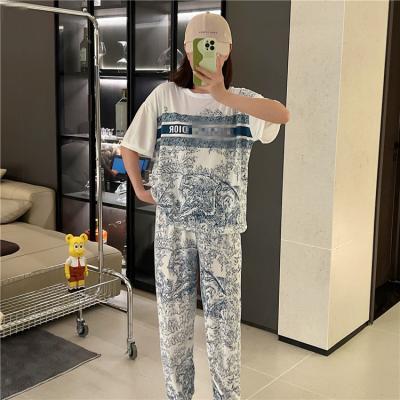 China 2022 New Southeast Asia Women's Wide Leg Pants QUICK DRY Full Collocation Summer Short Sleeve T-shirt Two Pieces Fashion Set Who for sale