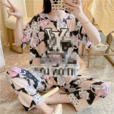 China QUICK DRY women's pajamas set 2022 new short sleeve Korean version of the two-piece soft sleeve pajamas brand women's short pajamas for sale