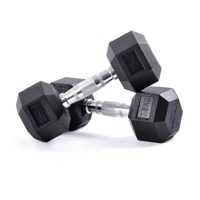 China Custom Cast Home Dumbbells Cast Iron Gym Professional Easily Adjustable Machining Dumbbell Fixed Hex Rubber Dumbbells for sale