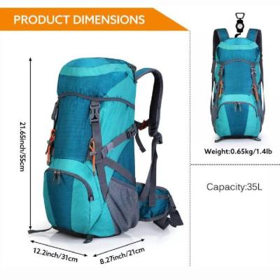 China 35l Lightweight Travel Backpack Waterproof With Rain Cover Camping Adults Te koop