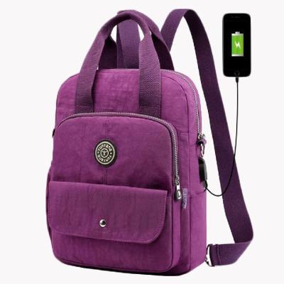 China Mochilas elegantes del viaje de la carga por USB de nylon para la muchacha en venta