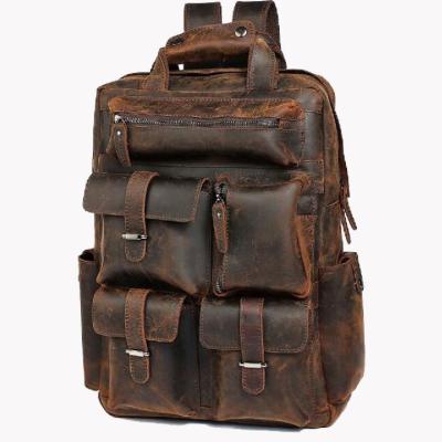 China Die Schicht-Rindleder-Reise der Männer Retro- erste, die Rucksack wandert zu verkaufen