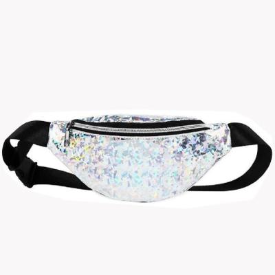 China Iridescent Metallic Laser Sequin Sports Waist Bag OEM for sale