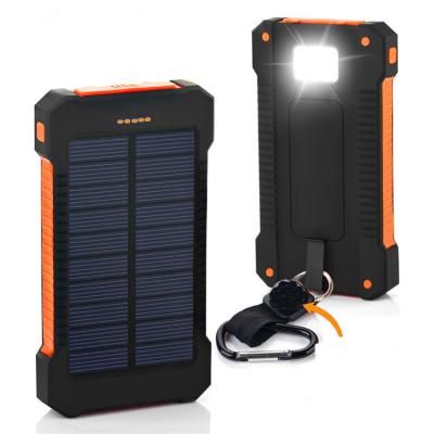 China Hot Selling Fast Waterproof Power Support Charging Bank 10000mah Portable Solar Cell Phone Solar Charger for sale