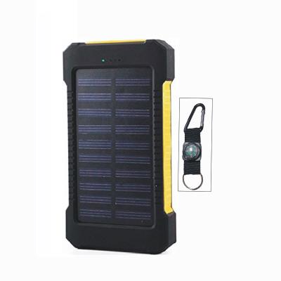 China Fast Portable Water Proof Support Charging Power Banks 100000mah 30000mah Solar Power Bank LED Solar Mobile Light for sale