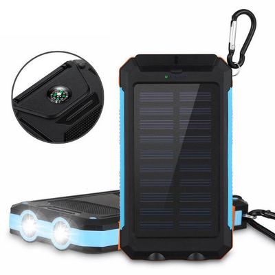 China Mini Solar Battery Power Bank 20000mah Dual Li-polymer Fast Portable USB Charger Support LED Solar Panel Foldable Power Banks for sale