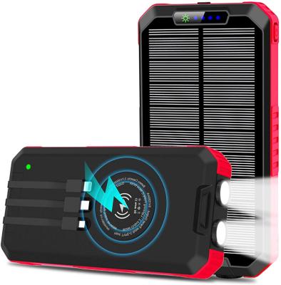 China Fast Charging Support Travel Waterproof Dual Bank Power Bank Portable Charger Slim USB Solar Charging Solar Charger for sale