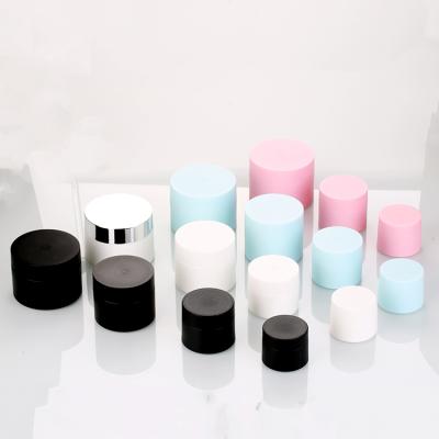 China OEM 5g 15g 20g 30g 50g Sugar Scrub Container Body Face Blue Pink White Lip Skin Care Black Plastic Facial Cream Jar Cream Lip Scrub Containers for sale