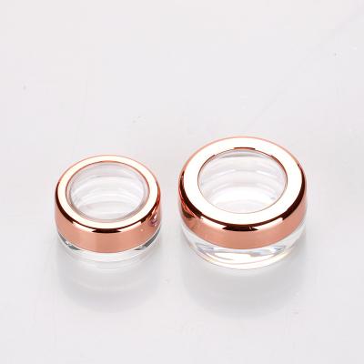 China Thick Plastic Jar Skin Care Foundations Cream 3g 5g Loose Powder Rose Gold Glitter Eyeshadow Jar Custom Wholesale Empty for sale