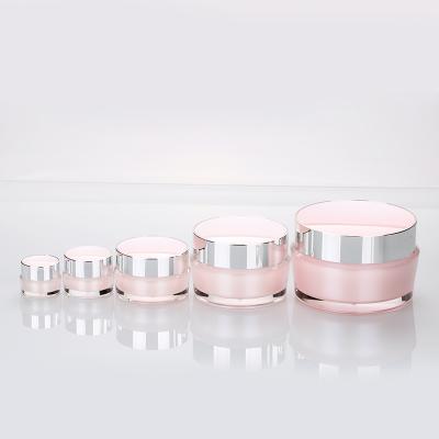 China Empty cream container 3g 5g 15g 30g 50g rose cream good quality skin care round jar custom made for sale