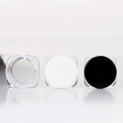 China CURRENT Packaging SICH 1g PS Skin Care Small Black Plastic Jar With Loose Lid Powder And Cream Container for sale