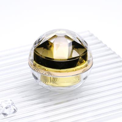 China Cosmetic Special Shaped Round Jar 15g 30g 50g/jar Packaging Face Cream Eye Cream With Gold Plating On The Outside Of Plastic Packaging for sale