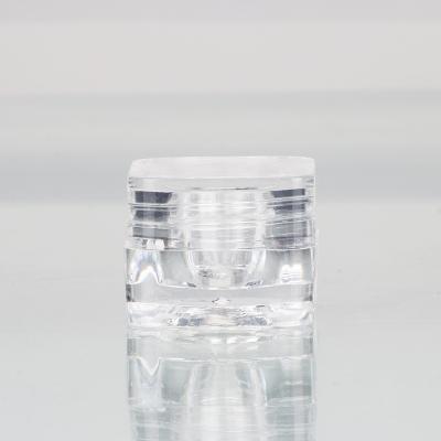 China Cute Skin Care Cream 5g Square Cosmetic Jars Clear Plastic Loose Powder Container for sale