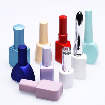 China Cosmetic wholesales custom empty 8ml-15ml nail polish bottle designer glass bottles printing white UV gel polish glass bottle with brush for sale