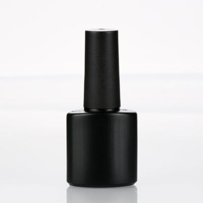 China Empty Personal Care 10ml Matte Black Glue Container Plastic Nail Polish UV Gel Bottle for sale