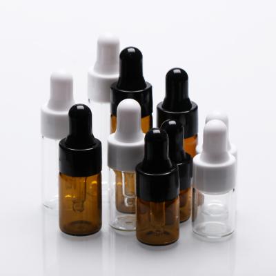 China Cosmetic Cosmetic Glass Frosted/Amber/Clear/Pink Personal Care Serum/Essential Oil Bottle 1ml 2ml 3ml 4ml 5ml Dropper Bottles for sale