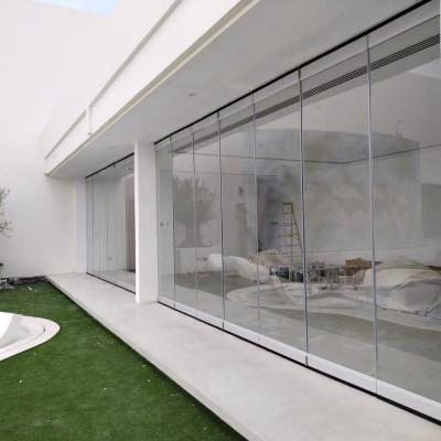 China Modern Movable Frameless Glass Wall For Showroom ,office and apartment for sale