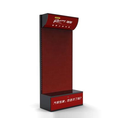 China MallEtc Hardware Shopping Display Stand With Lockers With Customizable Logo Color Template for sale