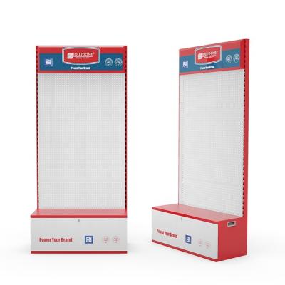 China MallEtc Hardware Shopping Display Stand With Lockers With Customizable Logo Color Template for sale