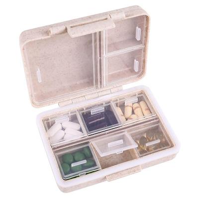 China Plastic Storage Box Large Capacity 9-Grid Pill Organizer Portable Pill Box Travel Pill Container Medicine Dispenser for sale