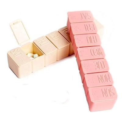 China Plastic Storage Box Weekly Vitamin Pill Organizer 7 Day Pill Case Daily Medicine Box Small for Medicine Supplements Fish Oil for sale