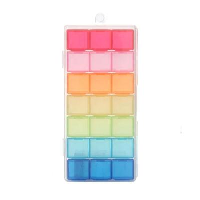 China Pop-up Plastic Compartments X-Large Storage Box Vitamin And Medicine Box 3 Times A Day Weekly 7 Day Pill Organizer Rainbow Lids With Case for sale