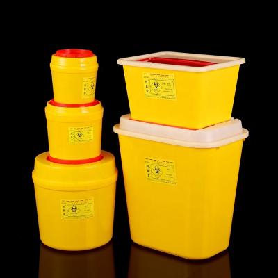 China Stocked Plastic Rectangle First Aid Sharps Container With Split Lid Design And Locking Device For Strong Waste Disposal for sale