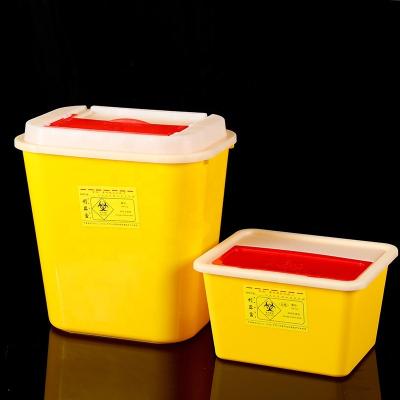 China Plastic Stocked Biohazard Needle And Syringe Disposal Box Custom Logo 2 Gallon Container Sharps With Flip Lid for sale