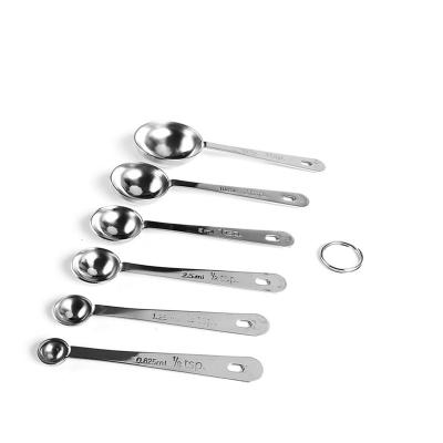 China Sustainable Food Grade Stainless Steel Set 6pcs Measuring Cups And Spoons for sale