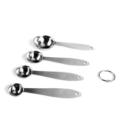 China Sustainable Home Kitchen 4pcs Stainless Steel Set Measuring Cups And Spoons High Quality for sale