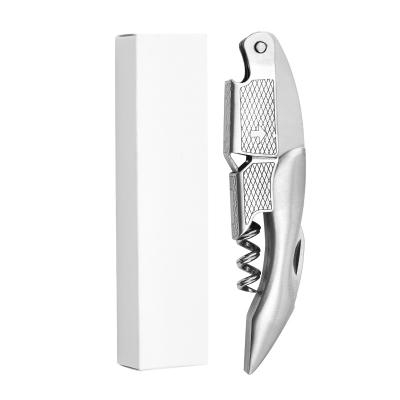 China Viable Hot Selling Amazon Corkscrew Stainless Steel Bottle Opener Servers Twist With White Case Package for sale