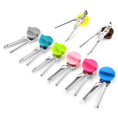 China Viable Wholesale Price Multifunctional 3 in 1 Metal Box Can Opener with Plastic Spin Button for sale