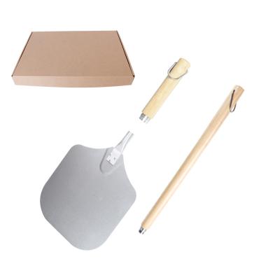 China Sustainable home kitchen aluminum pizza peel pizza paddle with variable handle in 2 different lengths for sale