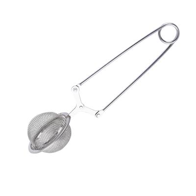 China Sustainable Custom Stainless Steel Mesh Ball Shape Tea Tool Infuser Tea Strainer With Handle for sale