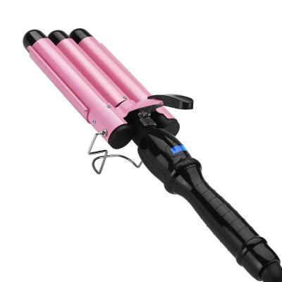 China 3 Barrel Design Stand Base New 360 Degree Instant Spinning Heat Up Usb Rechargeable Heat Revolving Hair Curler for sale