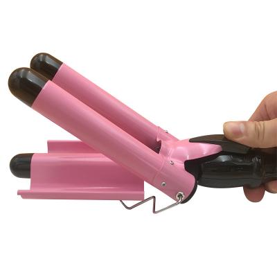 China 3 Barrel Design Private Label LCD Digital Display Hair Curling Iron Machine Automatic Curls Pro Air Hair Curler for sale