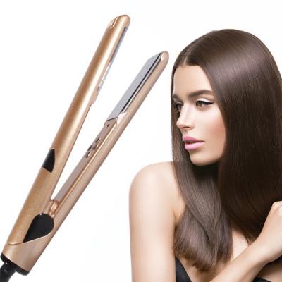 China Multi-temperature Degree Private Label Holder Anti Scalding Metal Base Electric Salon Ceramic Hair Straightener for Personal and Travel Use for sale